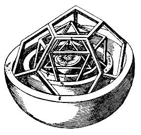 Close-up of an inner section of Kepler's model